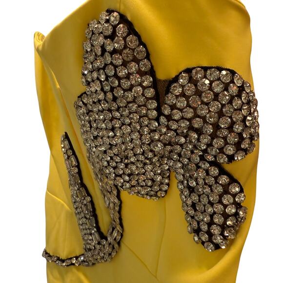 Bardot Limoncello Yellow Strapless Mini Dress Cocktail Wedding Guest US 2 XS NWT - Picture 3 of 8